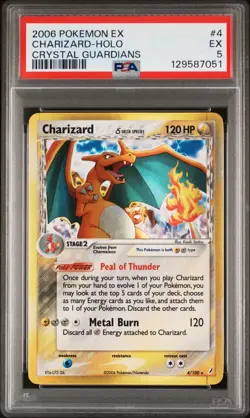 2006 POKEMON EX CRYSTAL GUARDIANS #4 CHARIZARD-HOLO PSA 5 - Image 1