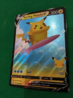 Pokemon TCG Celebrations Surfing Pikachu Holo Ultra Rare Card 008/025 NM - Image 3