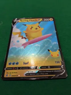 Pokemon TCG Celebrations Surfing Pikachu Holo Ultra Rare Card 008/025 NM - Image 4