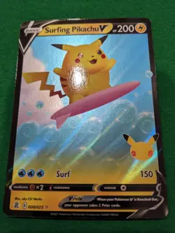 Pokemon TCG Celebrations Surfing Pikachu Holo Ultra Rare Card 008/025 NM - Image 5