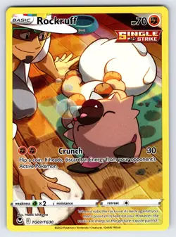 Rockruff TG07/TG30 2022 Silver Tempest Pokemon Card TCG Trainer Gallery Holo Nm - Image 1