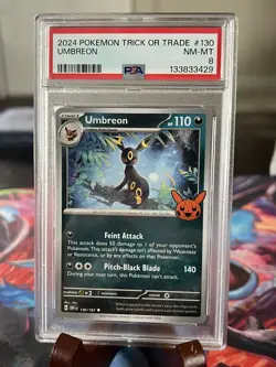 2024 Pokemon Trick or Trade Umbreon #130 in a PSA 8! 💎 Bid Now! - Image 1