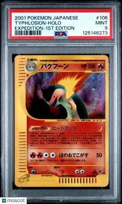 2001 Pokemon Holo Typhlosion 106/128 Japanese Expedition 1ST Edition PSA 9 - Image 1