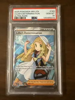 PSA 10 Lillie's Determination 169/132 Full Art Mega Evolution MEG 2025 Pokemon - Image 1