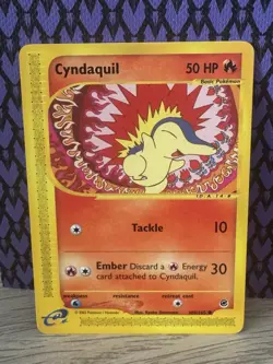 Pokemon TCG Cyndaquil 105/165 Expedition Base Set Common Regular English 2002 - Image 1