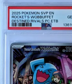 PSA 10 2025 Pokemon Center ETB Team Rocket’s Wobbuffet GEM MINT – DRI LOW POP - Image 2