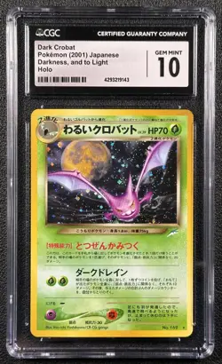 DARK CROBAT CGC 10 2001 POKEMON DARKNESS, AND TO LIGHT... JAPANESE #NNO HOLO 143 - Image 1