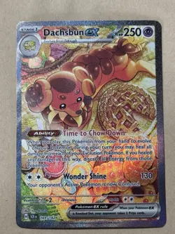 Pokemon Dachsbun ex 169/142 SV07 Stellar Crown Illustration Rare NM - Image 1
