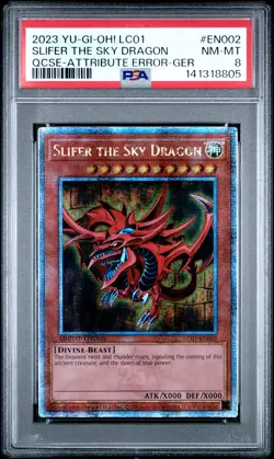 2023 YU-GI-OH! LC01-LEGEND COLL: 25TH ANV ED #EN002 SLIFER THE SKY DRAGON PSA 8 - Image 1