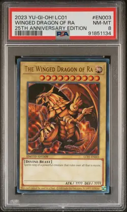 2023 YU-GI-OH! LC01-LEGEND COLL: 25TH ANV ED THE WINGED DRAGON OF RA PSA 8 - Image 1