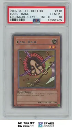 2002 Yu-Gi-Oh Legend/Blue Eyes 1st Edition Hane Hane PSA 10 #LOB-110 - Image 1