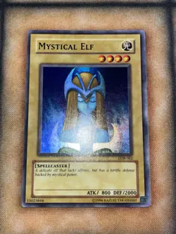 Yugioh Mystical Elf LOB-062 Super Rare Original Print Konami 2002 NM - Image 1