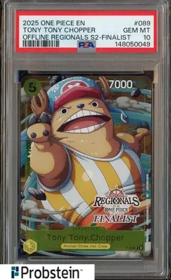 2025 One Piece EN Offline Regionals S2 Finalist #089 Tony Tony Chopper PSA 10 - Image 1