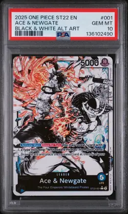 2025 ONE PIECE STARTER DECK ST22-ACE & NEWGATE #001 ACE & NEWGATE PSA 10 - Image 1