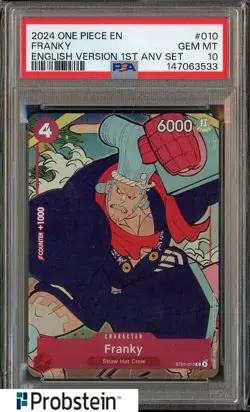 2024 One Piece English Version 1st Anniversary Set #010 Franky PSA 10 GEM MINT - Image 1