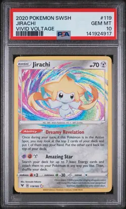 Pokemon TCG Jirachi Vivid Voltage Holo Card 119/185 Amazing Rare Psa 10 - Image 1