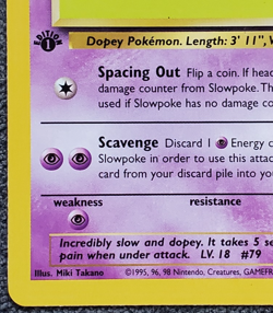 1st Edition Slowpoke - Fossil - #55/62 - Vintage Pokemon Card 1999 WOTC - Image 5