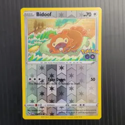 Pokemon Bidoof 059/078 Pokemon GO Reverse Holo Peelable Ditto Card - Image 1