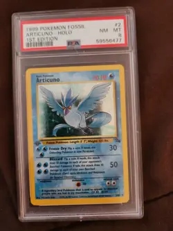 1999 Fossil Articuno Holo 1st Edition #2/62 Rare Pokemon TCG Card PSA 8 - Image 1