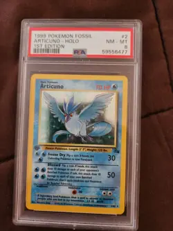 1999 Fossil Articuno Holo 1st Edition #2/62 Rare Pokemon TCG Card PSA 8 - Image 3