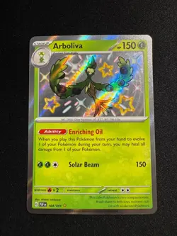 Arboliva Shiny Rare Holofoil 104/091 NM SV: Paldean Fates Pokemon Card - Image 1