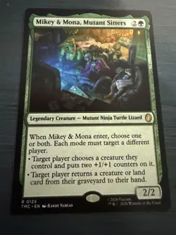 Mikey & Mona, Mutant Sitters Commander Teenage Mutant Ninja Turtles MTG NM - Image 1