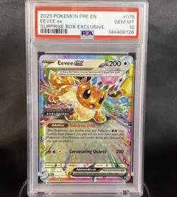 Pokemon Prismatic Evolutions Eevee EX 075/131 Surprise Box Promo PSA 10 Stamped - Image 1