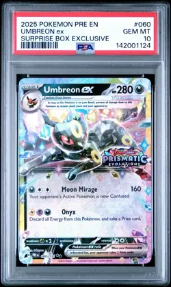 UMBREON 2025 POKEMON PRISMATIC EVOLUTION EX SUPRISE BOX STAMP PSA 10 - Image 1