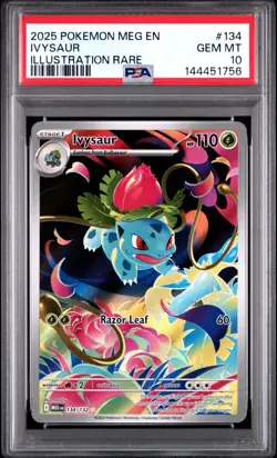 Pokemon Ivysaur Illustration Rare Mega Evolution 134/132 Psa 10 Gem Mint TCG - Image 1
