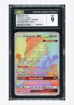 Pokemon CGC 9 Stakataka GX Secret Rare 2018 176/168 Celestial Storm English - Image 1