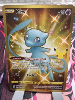 2021 Pokemon Celebrations MEW Gold Secret Rare Holo Card #025/025 - Image 1