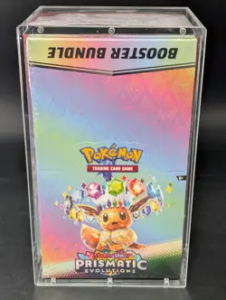 Pokemon SV8.5 Prismatic Evolutions Sealed Booster Bundle Display W/Acrylic Case - Image 1