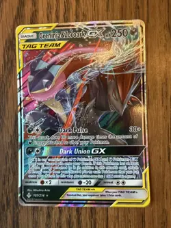 Pokemon Greninja & Zoroark GX Ultra Rare TAG TEAM Holo Sm-Unbroken Bonds 107/214 - Image 1