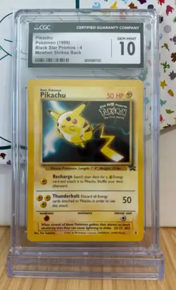 CGC 10 GEM MINT Pikachu #4 Black Star Promo - 1999 WotC Pokemon The First Movie - Image 1