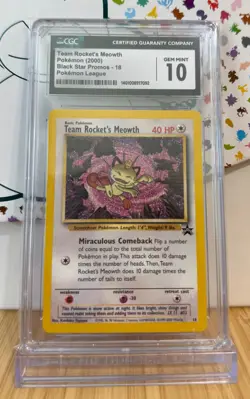CGC 10 Team Rocket's Meowth #18 Black Star Promo - 2000 WotC Pokemon TCG - Image 1