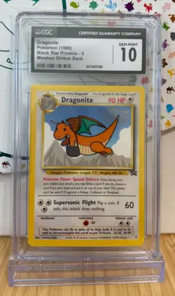 CGC 10 Dragonite #5 Black Star WB Movie Promo - Pokemon TCG 1999 - Image 1