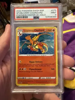 2022 POKEMON SWSH BLACK STAR PROMO #075 SPECIAL DELIVERY CHARIZARD-HOLO PSA 9 - Image 1