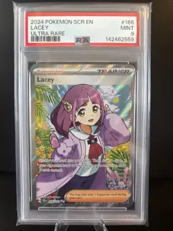 PSA 9 MINT Pokemon Stellar Crown Lacey Full Art Trainer Ultra Rare #166/142 - Image 1