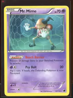 Mr. Mime Non-Holo Rare 47/116 LP Black White BW Plasma Freeze Pokemon - Image 1