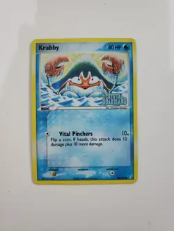 Krabby 54/100 Reverse Holo Stamped (Pokemon TGC) DMG - Image 1