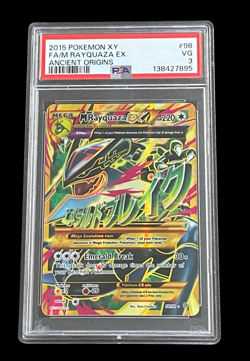 2015 POKEMON XY ACIENT ORIGINS #98 M RAYQUAZA EX FULL ART PSA 3 SHINY MEGA - Image 1