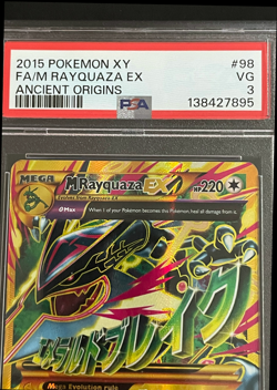2015 POKEMON XY ACIENT ORIGINS #98 M RAYQUAZA EX FULL ART PSA 3 SHINY MEGA - Image 2
