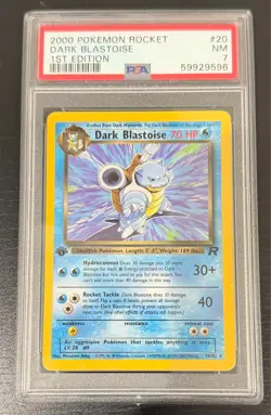 1999 Pokemon Dark Blastoise Fossil Set 1st edition 20/82 PSA 7 NM - Image 1