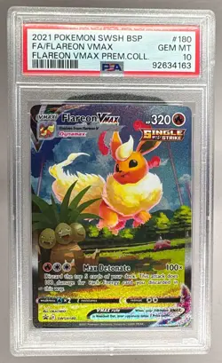 4163 Flareon VM 2019 Pokemon Sword & Shield Black Star Promos #SWSH180 PSA 10 - Image 1