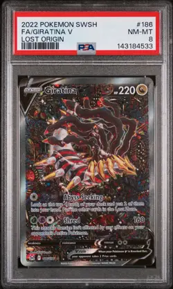 2022 POKEMON SWORD & SHIELD LOST ORIGIN #186 FULL ART/GIRATINA V PSA 8 - Image 1