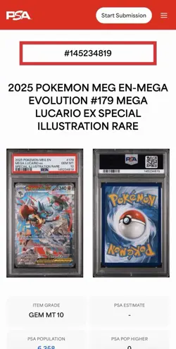 Pokemon Mega Charizard X ex 125 & Mega Lucario ex 179 PSA 10 Rare Lot - Image 2