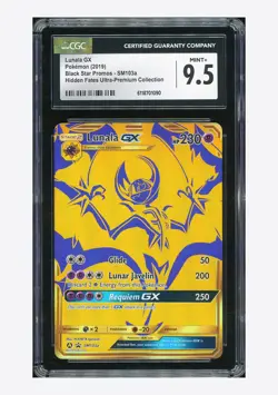 Pokemon CGC 9.5 Lunala GX Promo 2019 SM103a Hidden Fates English - Image 1