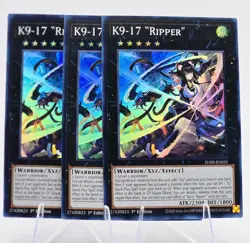 3x K9-17 "Ripper" - JUSH-EN035 - Super Rare- 1st Ed - Yu-Gi-Oh! - Image 1