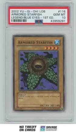 2002 Yu-Gi-Oh Legend/Blue Eyes 1st Edition Armored Starfish PSA 10 #LOB-116 - Image 1