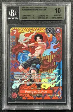 PORTGAS D. ACE BGS 10 PRISTINE 2024 ONE PIECE TWO LEGENDS EN #OP02-013 SP 615 - Image 1